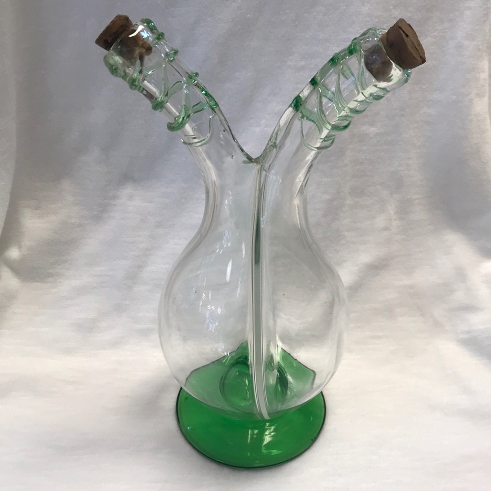 VTG Blown Glass Italian Oil &‎ Vinegar Cruet